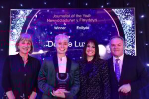 Cambrian News Reporter Debbie Luxon receives the Journalist of the Year award