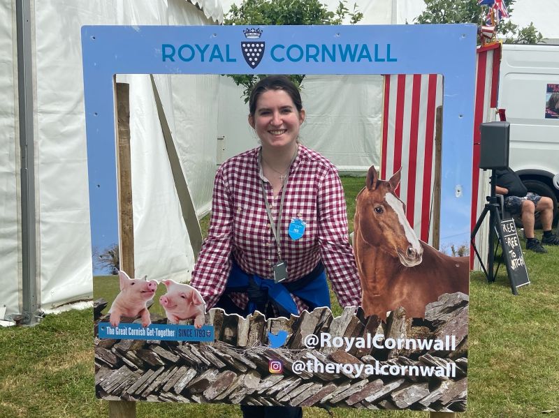 Zoë Uglow reporting live from Royal Cornwall Show 2025. (Credit: Adrian Jasper)
