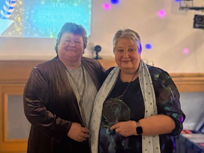 award winner Jane Griffith with A4B chairman Liz Davies